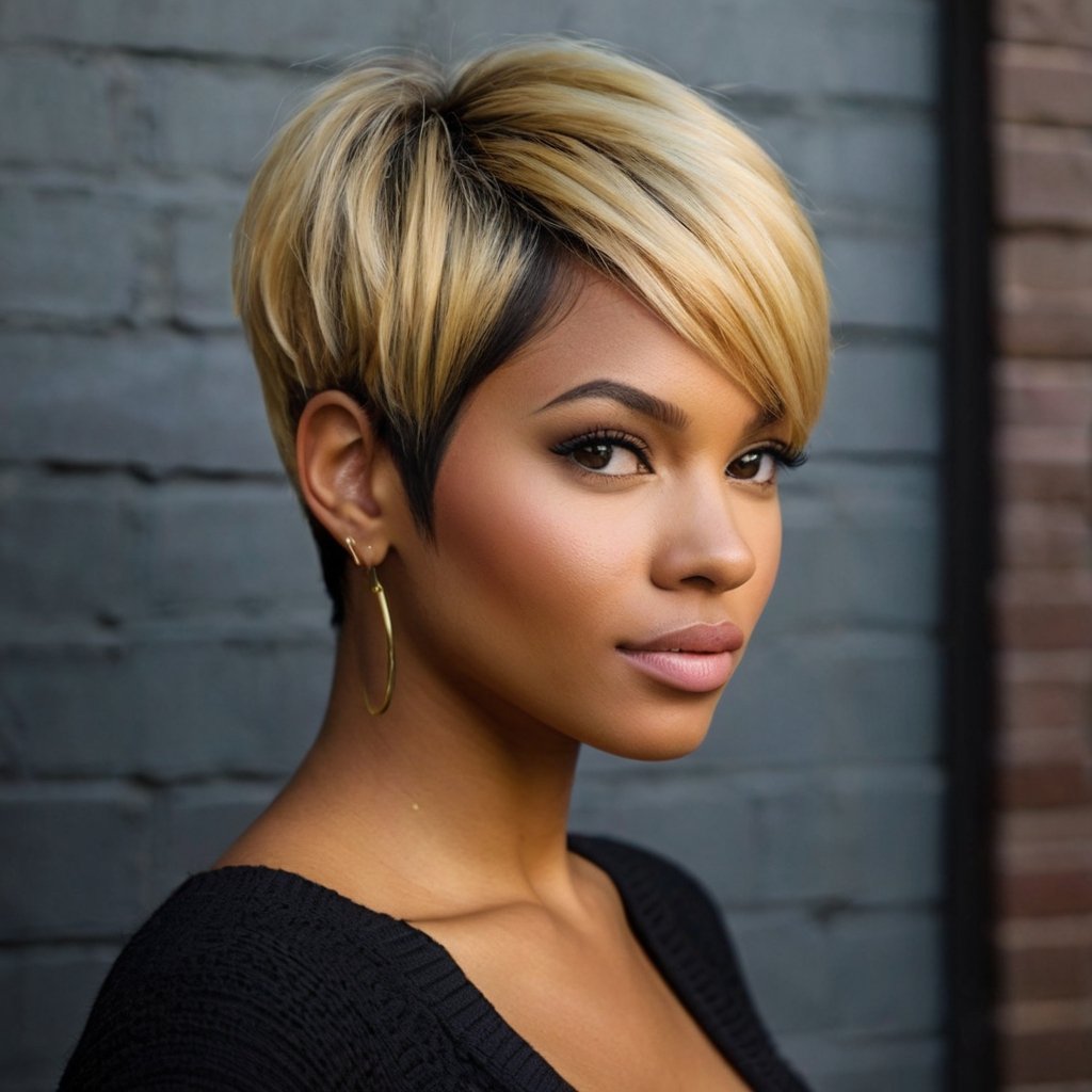 Pixie Cut with Bold Money Piece