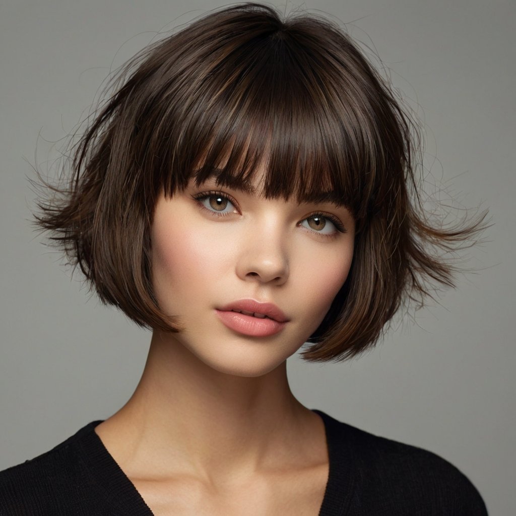 Ear Length Hair Trendy short Bangs