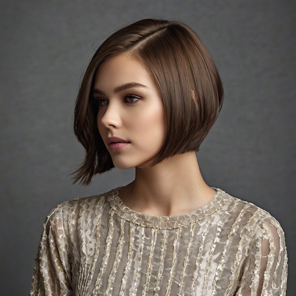 Ear Length Hair
Asymmetrical Elegance