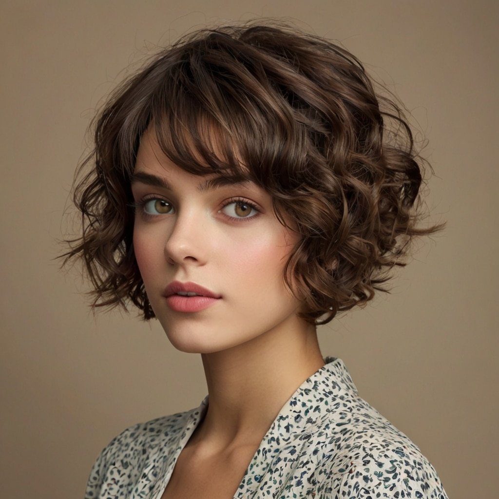 Curly Pixie Bob Cut