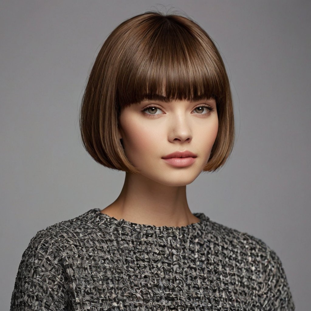 Short Boxed Bob with Micro Bangs