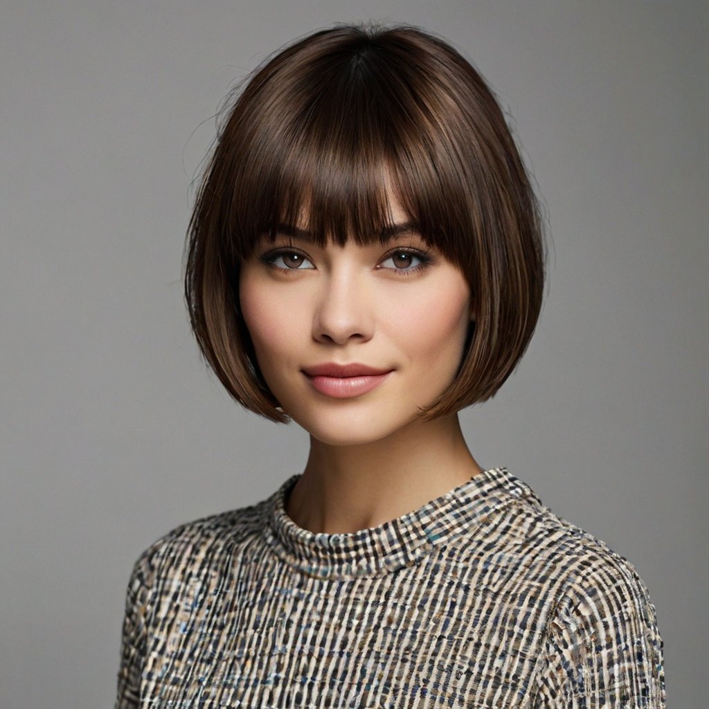 Short Cropped Bob with Swoopy Bangs