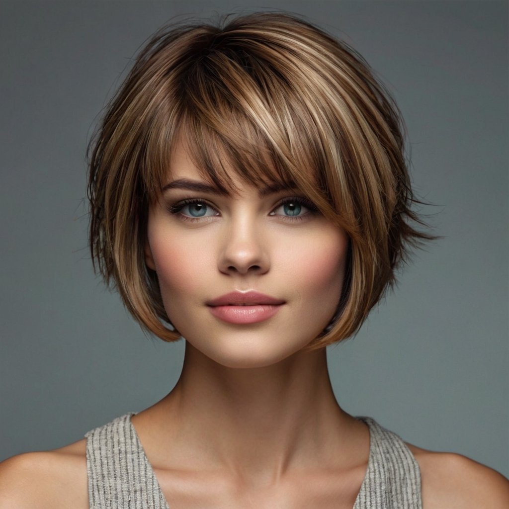 Short Angled Cut with Side Bangs