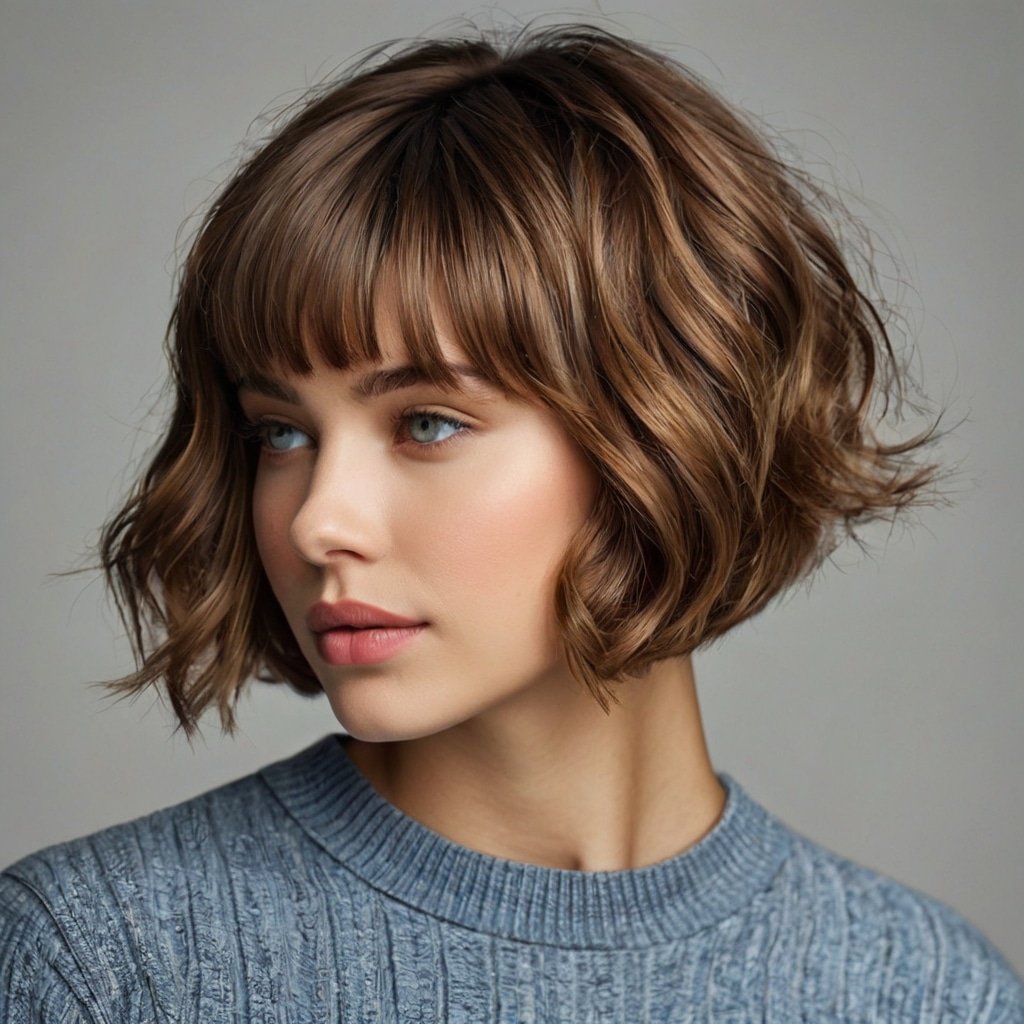 Nape-Length Bob for Wavy Hair