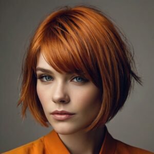 Bob with Orange Copper Fringe