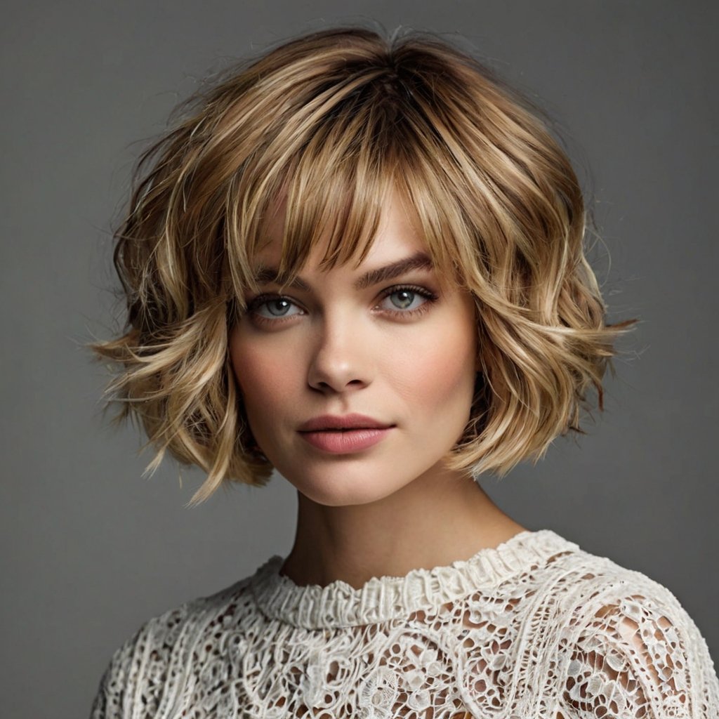 Wavy Feathered Bob
