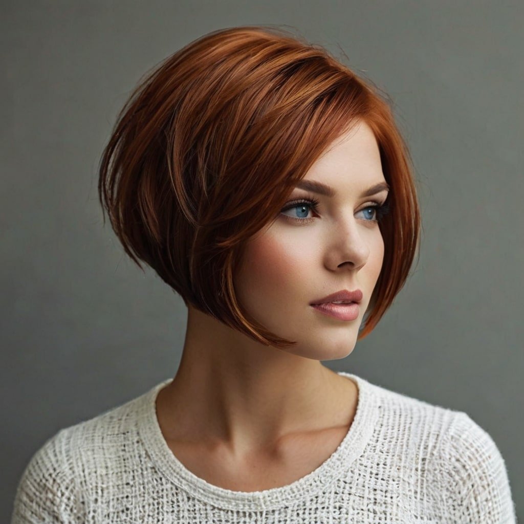 Stunning Auburn Undercut Bob